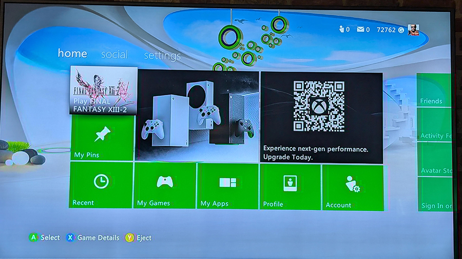 Xbox 360 Interfaz Actualización