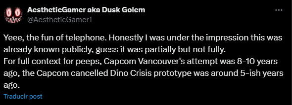 Dusk Golem Dino Crisis Remake Capcom