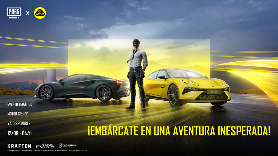 Lotus se une a PUBG Mobile con autos exclusivos por tiempo limitado
